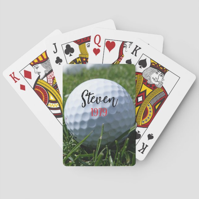FUN!  ⛳ Custom Golf Playing Cards – Add Name & Bir Spielkarten (Rückseite)