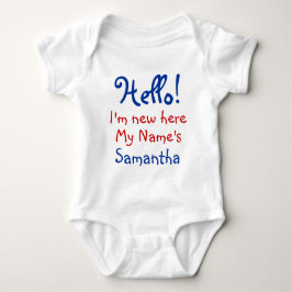 Fun custom hello Fügen Sie Ihren Namen hinzu Baby Strampler
