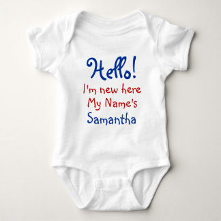 Fun custom hello Fügen Sie Ihren Namen hinzu Baby Strampler