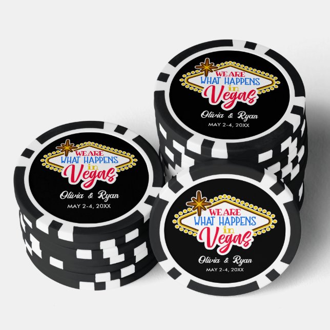 Fun Custom Las Vegas Gastgeschenk Hochzeit Pokerchips (Stapel)