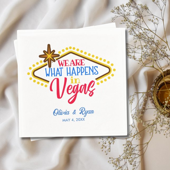 Fun Custom Las Vegas Sign Wedding Serviette (Fun Custom Las Vegas Sign Wedding Napkins)