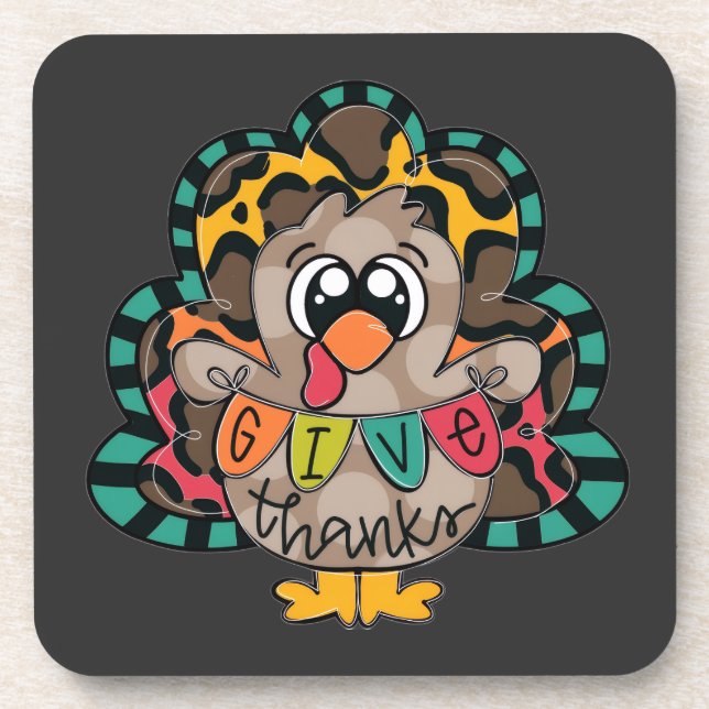 Fun cute turkey shirt getränkeuntersetzer (Vorderseite)