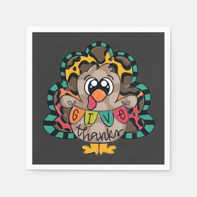 Fun cute turkey shirt serviette (Vorderseite)