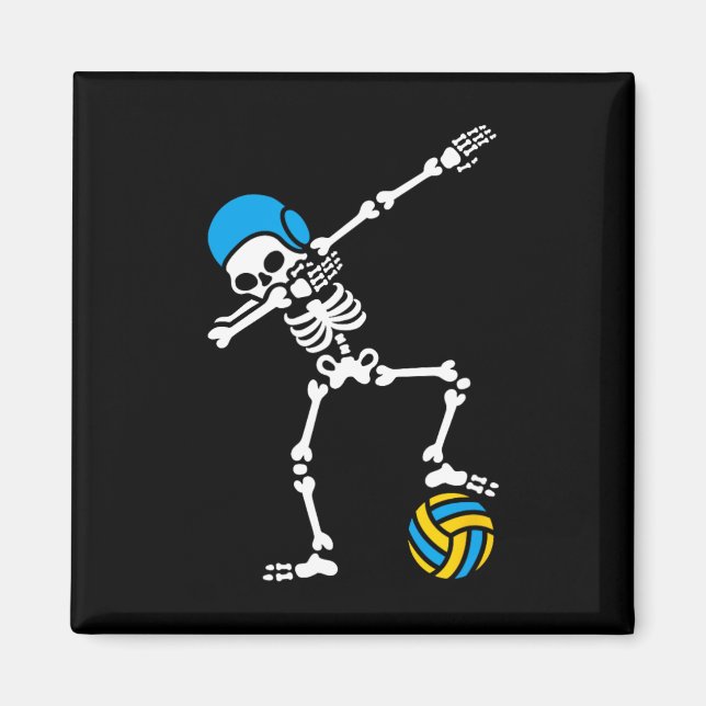 Fun Dab probieren Skelett Wasser Polo Halloween Sc Magnet (Vorne)