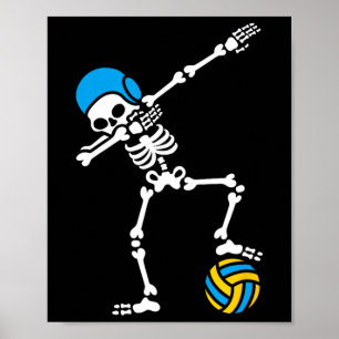 Fun Dab probieren Skelett Wasser Polo Halloween Sc Poster