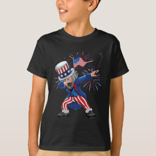 Fun Dabbing Uncle Sam Ice Hockey Puck Unabhängigke T-Shirt