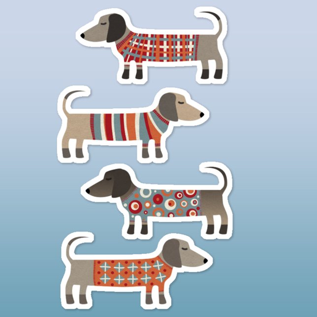 Fun Dackel Dackel Wurst Hund Aufkleber (Dachshund Wiener Sausage Dog fun stickers)