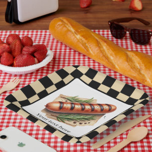 Fun Dackel Grillgebratenes Hotdog-Party anpassbar Pappteller