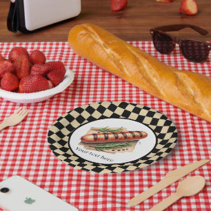 Fun Dackel Grillgebratenes Hotdog-Party anpassbar Pappteller
