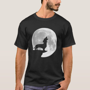 Fun Dackel Howling Vollmond Halloween T-Shirt