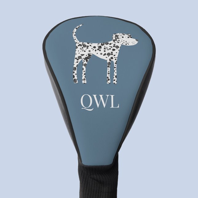 Fun Dalmatiner Dog Monogramm Golf Headcover (Fun dalmatian dog personalized monogram initials golf head cover)