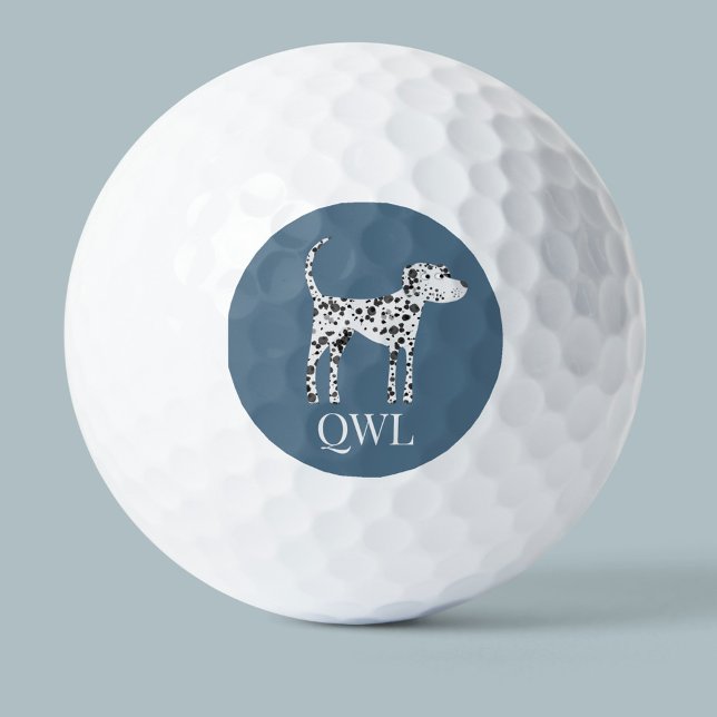 Fun Dalmatiner Dog Monogramm Golfball (Von Creator hochgeladen)