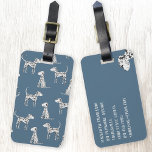 Fun Dalmatiner Dog Pattern Gepäckanhänger<br><div class="desc">Niedliches Dalmatiner Hundsmuster auf aquamarinem grünem Hintergrund. Originelle Kunst von Nic Squirrell. Ändern Sie die Details auf der Rückseite,  um sie zu personalisieren.</div>