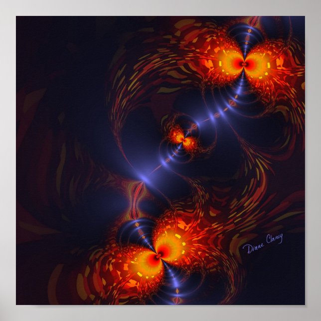 Fun Dance of the Eyes - Indigo und Gold Sight Poster (Vorne)