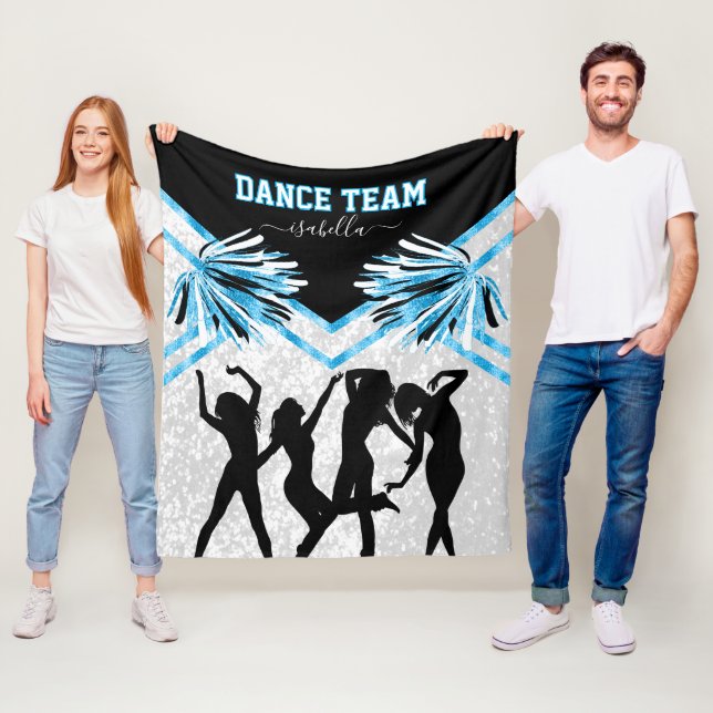 Fun Dance Team Black, White und Baby Blue Fleecedecke (Beispiel)