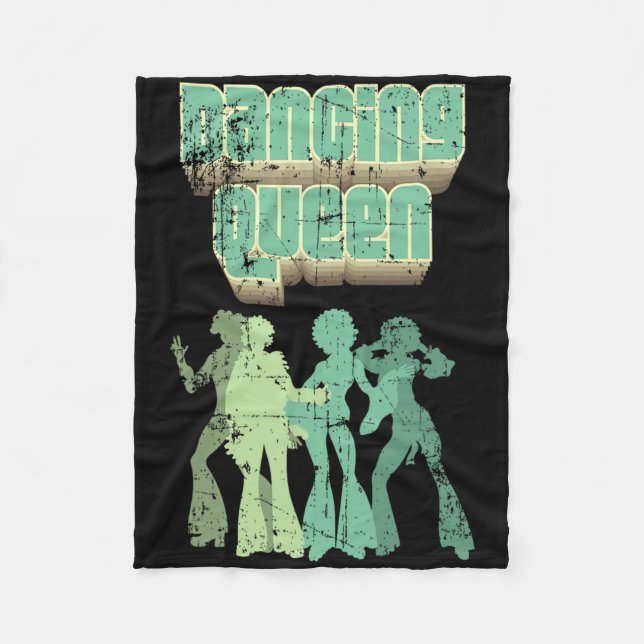 Fun Dancing Queen Disco Party Retro Distressed Des Fleecedecke (Vorderseite)
