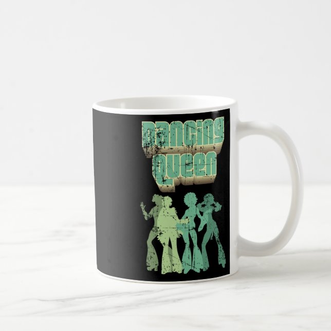 Fun Dancing Queen Disco Party Retro Distressed Des Kaffeetasse (Rechts)