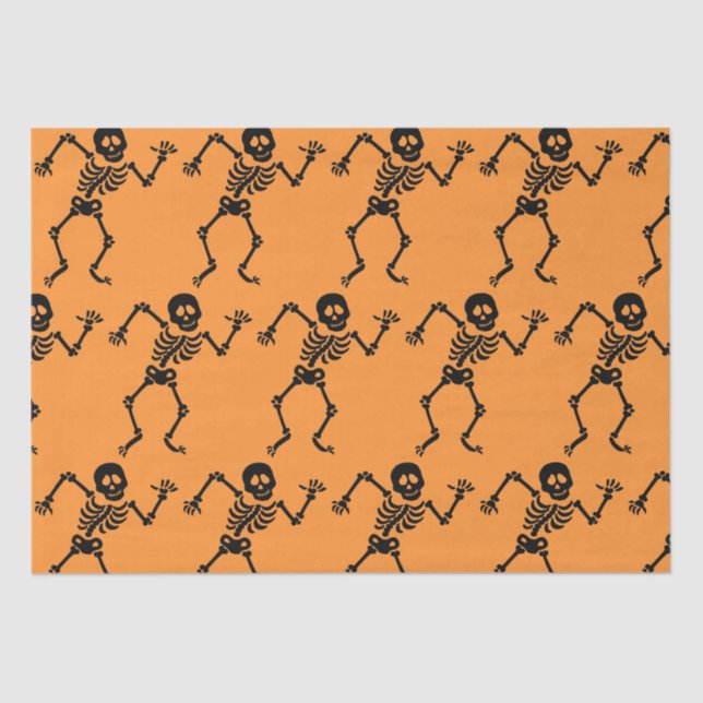 FUN DANCING SKELETON HALLOWEEN Tissue Seidenpapier (Vorderseite)