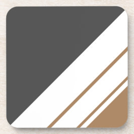 Fun Dark Gray Mocha Brown White Racing Streifen Getränkeuntersetzer