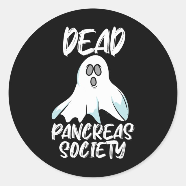 Fun Dead Pankreas Society T1D T2D Design Runder Aufkleber (Vorderseite)