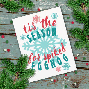 Fun December Winter Season Eggnog Quote Word Art Postkarte