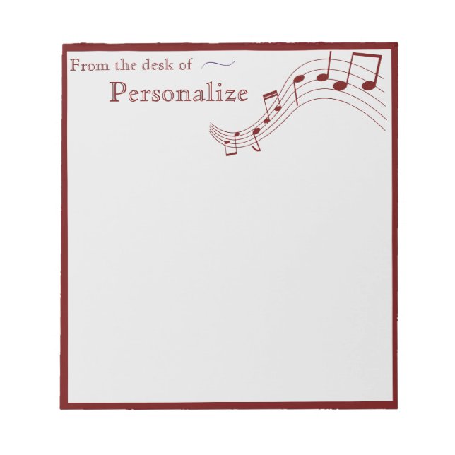 Fun Decorative Musiknoten Rote Grenze Notizblock (Vorderseite)