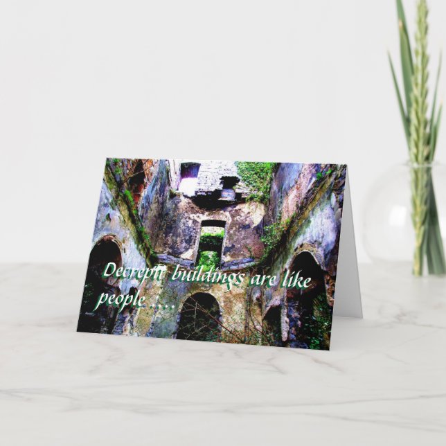 Fun 'Decrepit Gebäude' Geburtstagskarte Karte (Vorderseite)