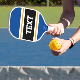 Fun Deep Blue Yellow Schwarz-weiß Racing Streifen Pickleball Schläger