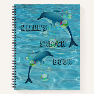 Fun Delphine und Blasen Notizbuch