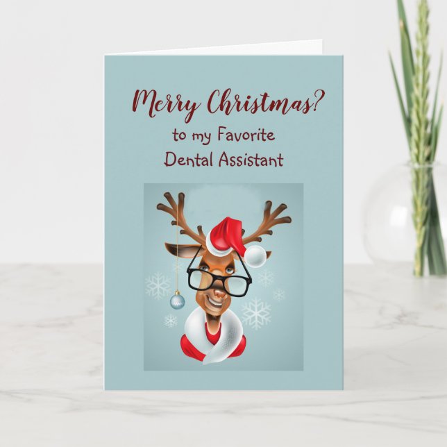 Fun Dental Assistant Christmas wünscht Weihnachten (Vorderseite)