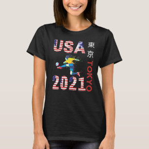 Fun Design American Flag Letters 2021 USA Tokyo Te T-Shirt