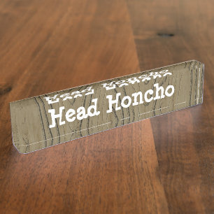 Fun Desk Sign Head Honcho Namensplakette