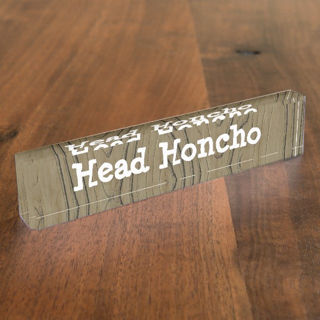 Fun Desk Sign Head Honcho Namensplakette (Seite)