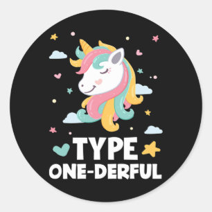 Fun Diabetic Typ 1 Diabetes Typ 1 Derful Unico Runder Aufkleber