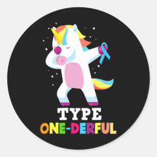 Fun Diabetiker Typ 1 Diabetes T1D Typ 1 Derful U Runder Aufkleber