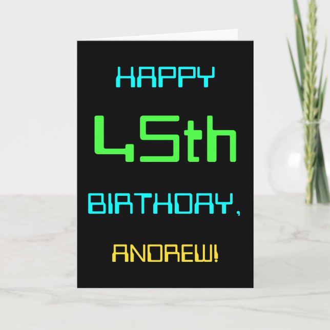 Fun Digital Computing Thema 45. Geburtstag Karte (Vorderseite)