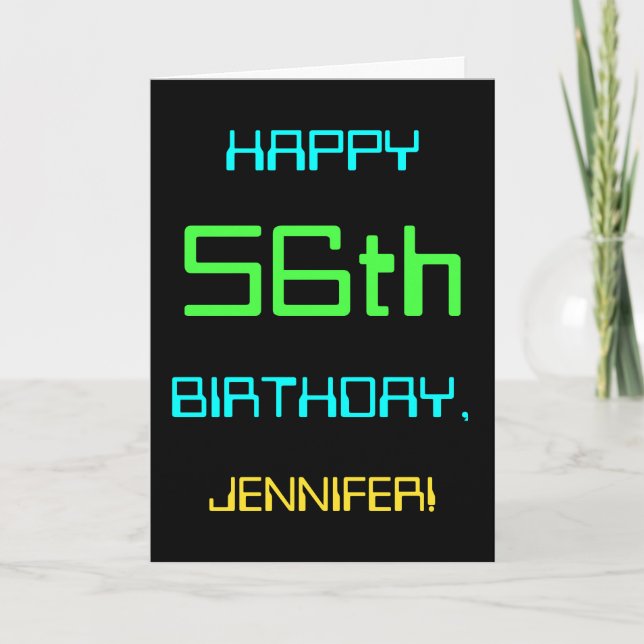 Fun Digital Computing Thema 56. Geburtstag Karte (Vorderseite)