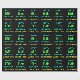 Fun Digital Computing Thema 6. Geburtstag Geschenkpapier