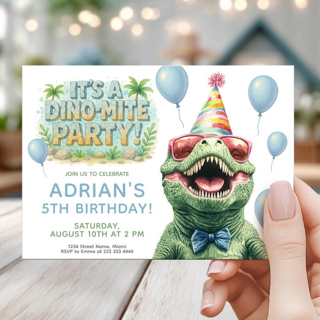 Fun Dino Birthday Party Design Einladung (Von Creator hochgeladen)