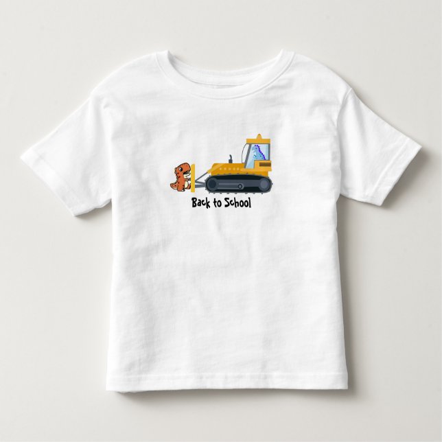 Fun DINO Dinosaurier Traktor Farm School Geburtsta Kleinkind T-shirt (Vorderseite)