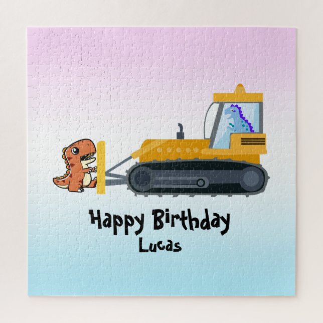 Fun DINO Dinosaurier Traktor Farm School Geburtsta Puzzle (Vertikal)