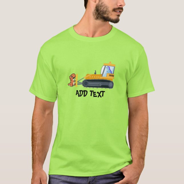 Fun DINO Dinosaurier Traktor Farm School Geburtsta T-Shirt (Vorderseite)