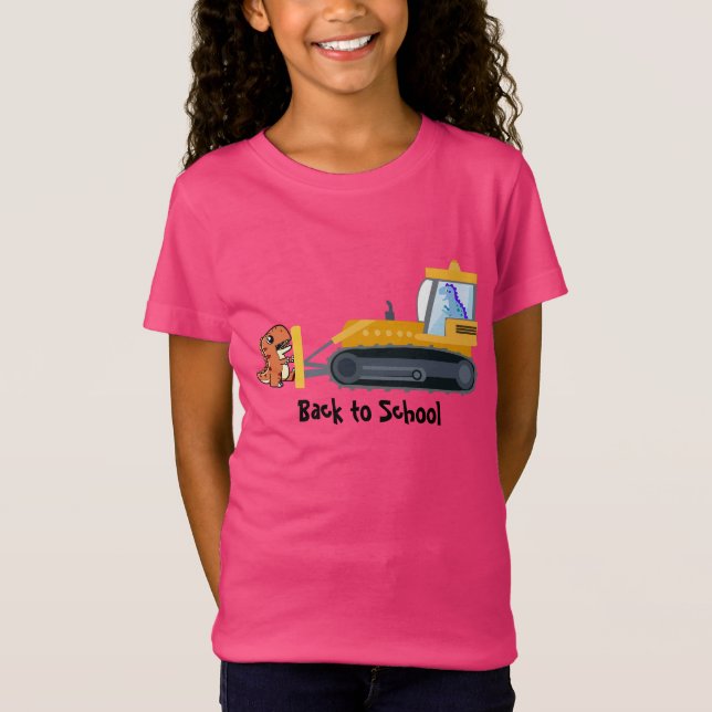 Fun DINO Dinosaurier Traktor Farm School Geburtsta T-Shirt (Vorderseite)