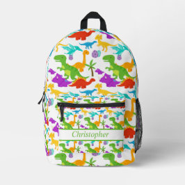 Fun Dinosaur Muster farbenfroh Bedruckter Rucksack