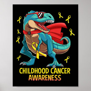 Fun Dinosaur T-Rex Kinder Krebs Bewusstsein Boys Poster