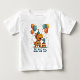 Fun Dinosaur-Thema 2. Geburtstag Baby T-shirt
