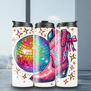 Fun Disco Ball Cowboy Boots Thermal Tumbler Thermosbecher