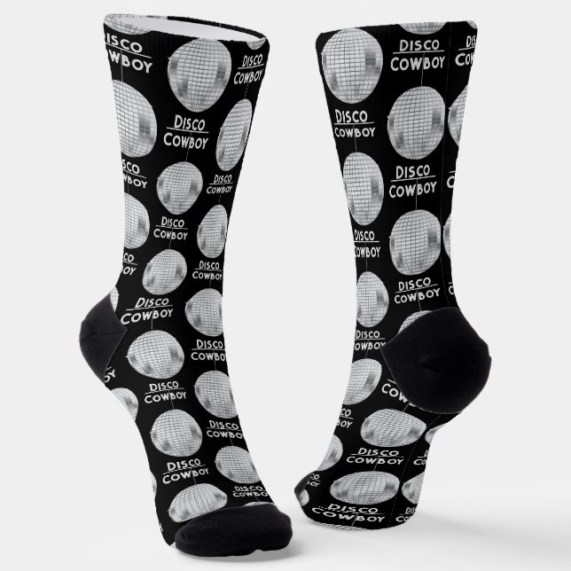 Fun Disco Ball Disco Cowboy Bachelor Socken (Gewinkelt)
