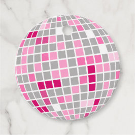 Fun Disco Rosa und Rote Disco Ball Runde Geschenk  Geschenkanhänger