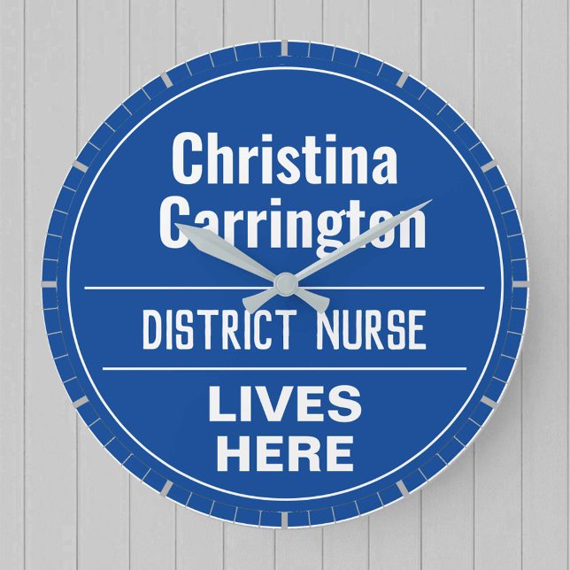 Fun District Nurse Wall Plaque Stil große Uhr (Von Creator hochgeladen)